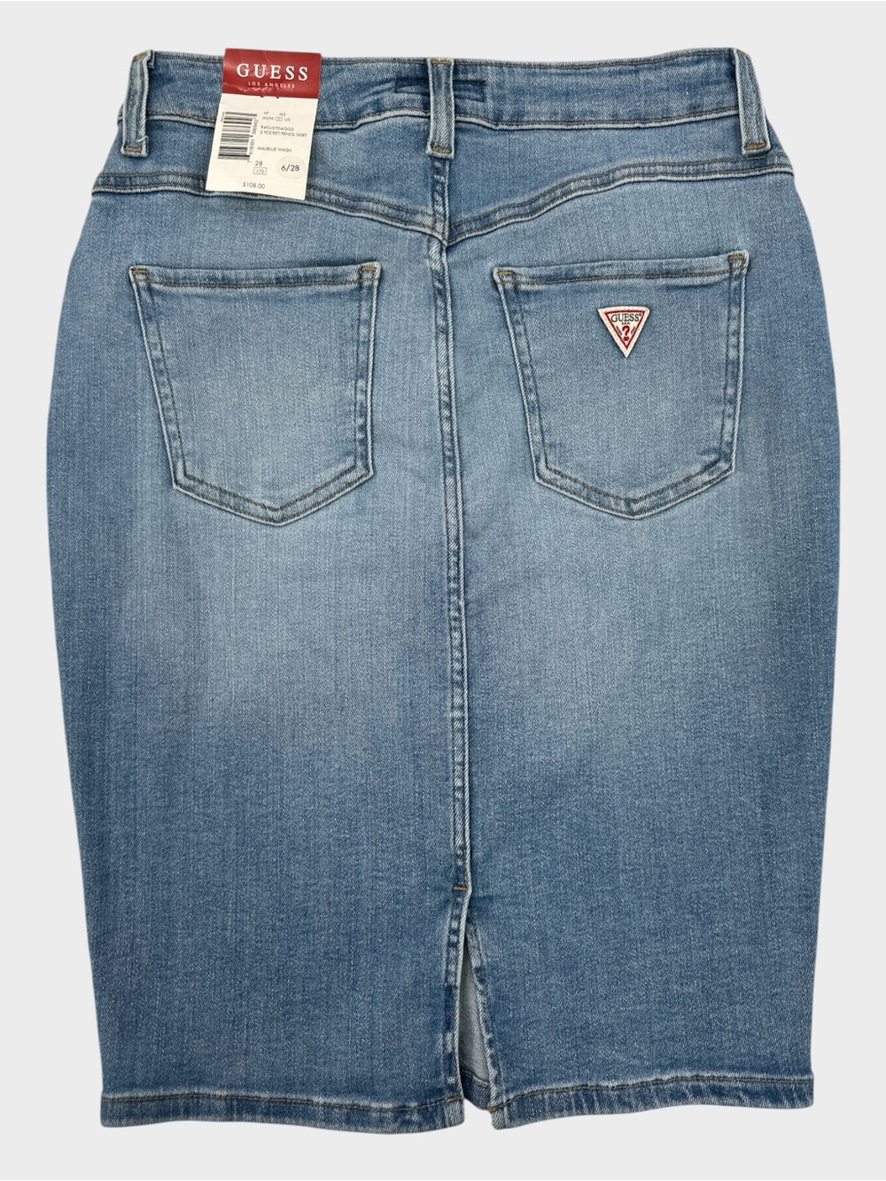 Guess Malibu Wash 5 Pocket Denim Pencil Skirt Y2K 90s Downtown Girl LA 6/28 - Picture 2 of 11